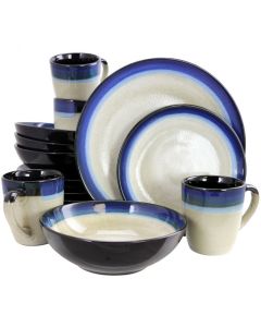 Gibson Couture Bands 16 Piece Stoneware Dinnerware Set