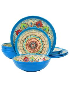 Elama Camilla 12 Piece Melamine Dinnerware Set