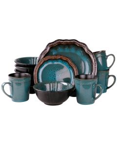 Elama’s Mystic Waves 16 Piece Dinnerware Set