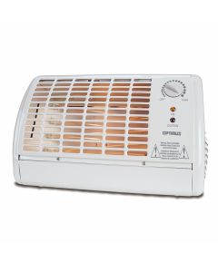 Optimus Portable Fan Forced Radiant Heater with Thermostat