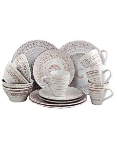 Elama Malibu Sands 16-Piece Dinnerware Set in Shell