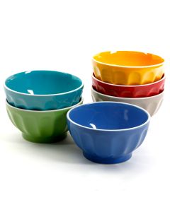 Gibson Home Set of 6 Color Fun 6" Cereal Bowls in Assorted Colors