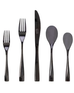 Gibson Elite Holland Road 20 Piece Black Stainless Steel Flatware Set