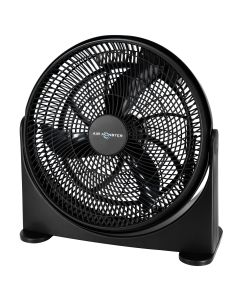Air Monster 16 Inch Air Circulator 3 Speed Adjustable Angle Floor Fan in Black