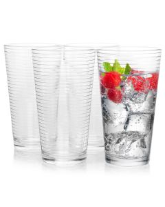 Pasabahce Doro 4-Piece 16.75 oz Cooler Glass Set, Clear