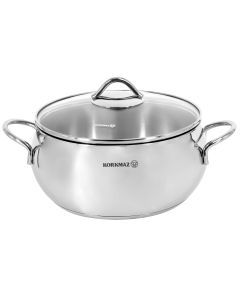 Korkmaz Tombik 5.5 Liter Stainless Steel Casserole in Polished Silver
