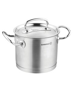 Korkmaz Proline Professional Series 4.8 Liter Stainless Steel Extra Deep Casserole with Lid in Silver