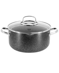 Korkmaz Galaksi Non Stick 10 Inch 6.5 Liter Casserole with Lid in Black
