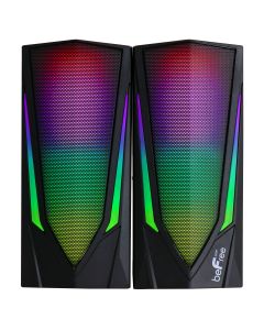 beFree Sound 2.0 Computer Gaming Speakers with LED RGB Lights