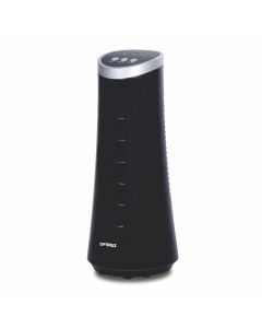 Optimus 12 Inch Desktop Ultra Slim Oscillating Tower Fan, LED in Black