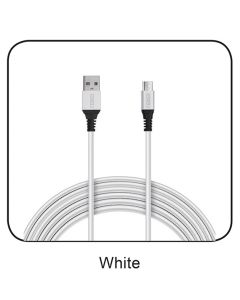 6 Ft. Fast Charge and Sync Round Micro USB Cable-WHITE