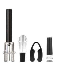 Brentwood Air Pump Wine Bottle Opener with Foil Cutter, Vacuum Stopper, Aerator Pourer
